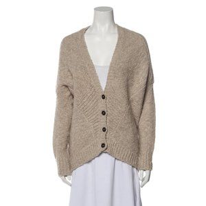 Vince Merino Wool V-Neck Sweater Cardigan Beige Neutral Size S